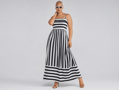 Solea™ | Striped Smocked Maxi Dress - mildlymama