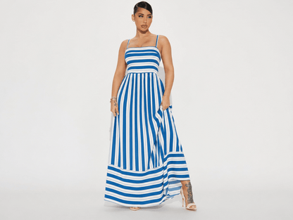 Solea™ | Striped Smocked Maxi Dress - mildlymama