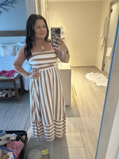 Solea™ | Striped Smocked Maxi Dress - mildlymama