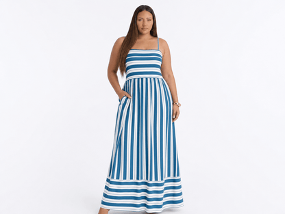 Solea™ | Striped Smocked Maxi Dress - mildlymama