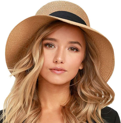 Soleil | Wide Brim Foldable Straw Beach Sun Hat UPF 80+ - mildlymama