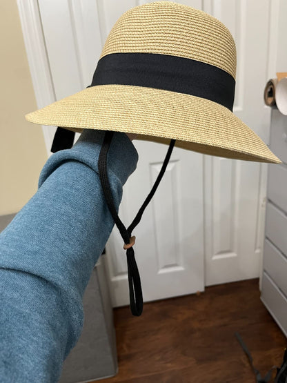 Soleil | Wide Brim Foldable Straw Beach Sun Hat UPF 80+ - mildlymama