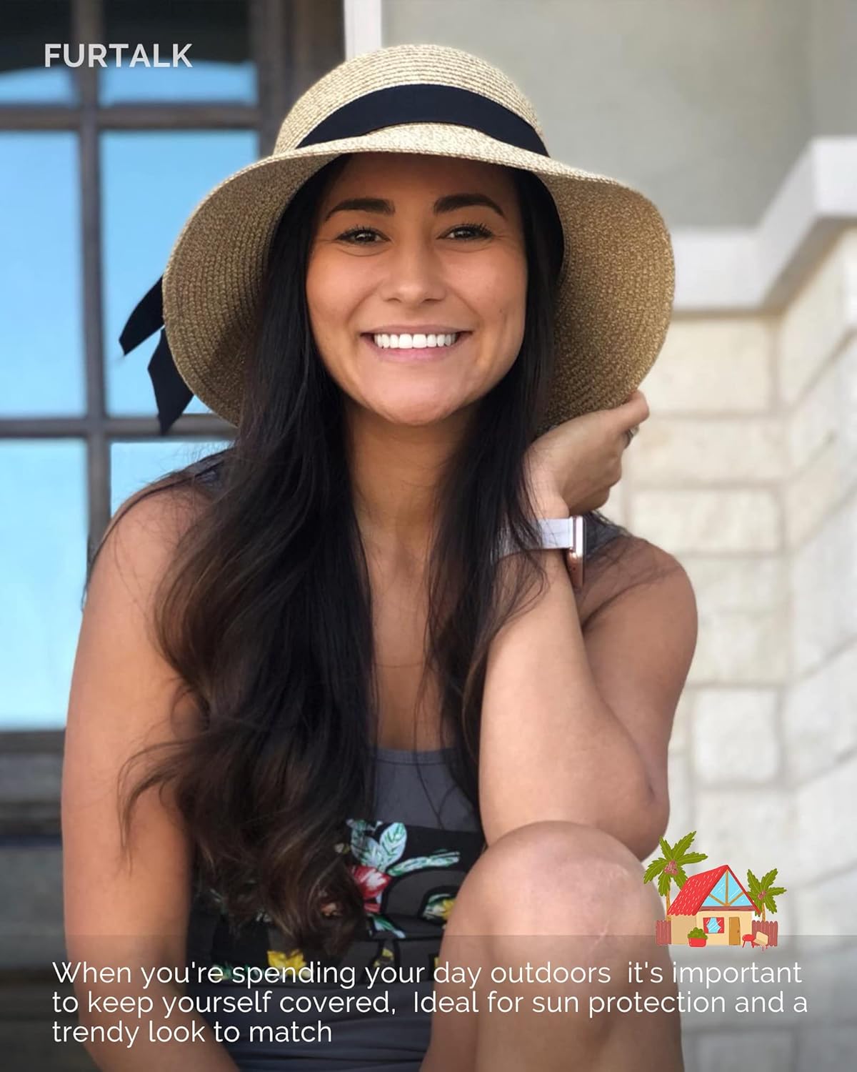 Soleil | Wide Brim Foldable Straw Beach Sun Hat UPF 80+ - mildlymama