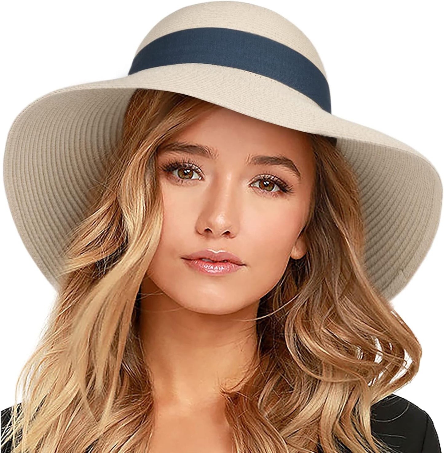 Soleil | Wide Brim Foldable Straw Beach Sun Hat UPF 80+ - mildlymama