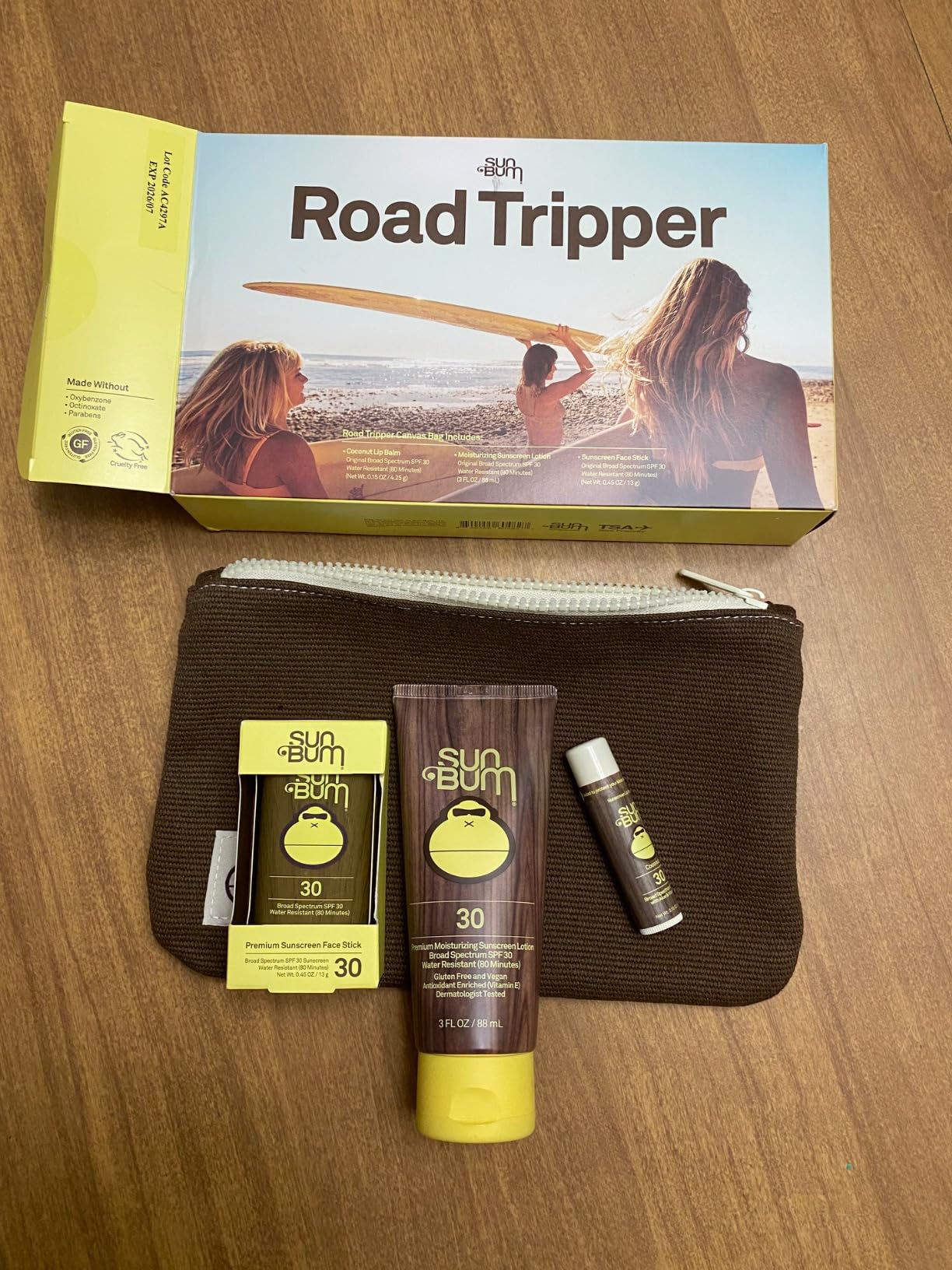 Sun Bum Road Tripper | SPF 30 Travel Sun Care Set — Lotion, Face Stick & Lip Balm - mildlymama
