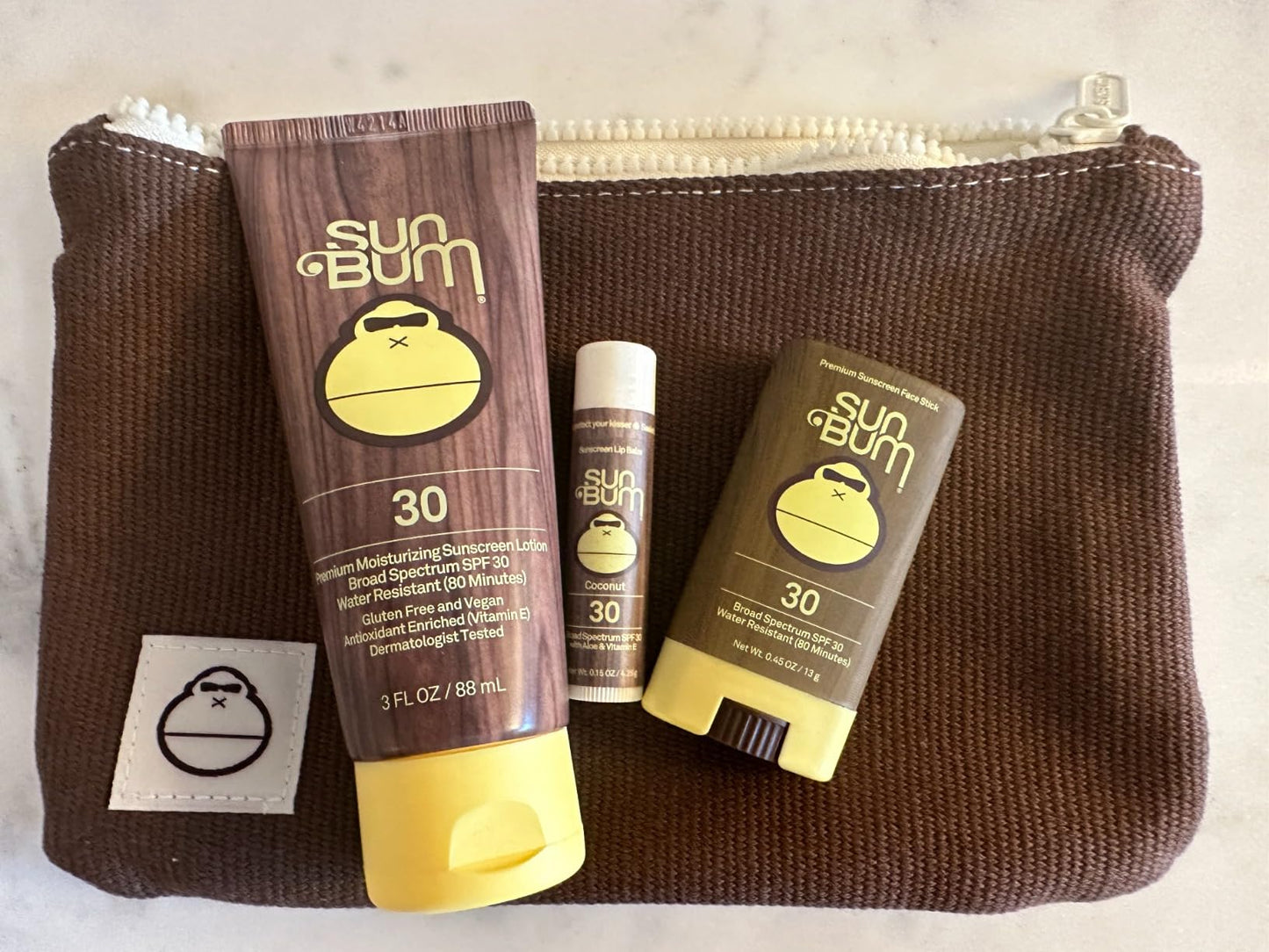 Sun Bum Road Tripper | SPF 30 Travel Sun Care Set — Lotion, Face Stick & Lip Balm - mildlymama