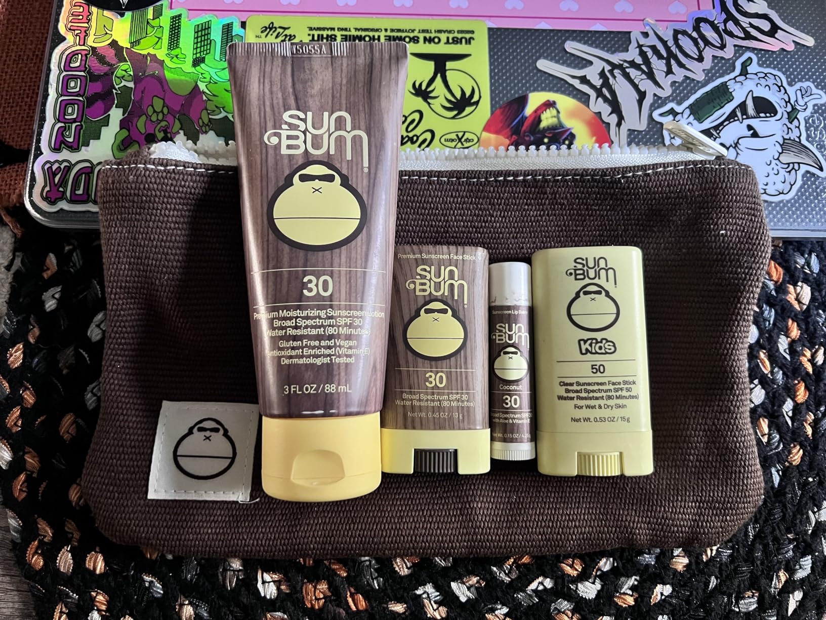 Sun Bum Road Tripper | SPF 30 Travel Sun Care Set — Lotion, Face Stick & Lip Balm - mildlymama