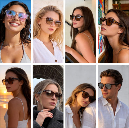 Sunglasses Womens Polarized Sunglasses for Women Trendy Designer Mirrored UV400 Protection Sun Glasses - mildlymama