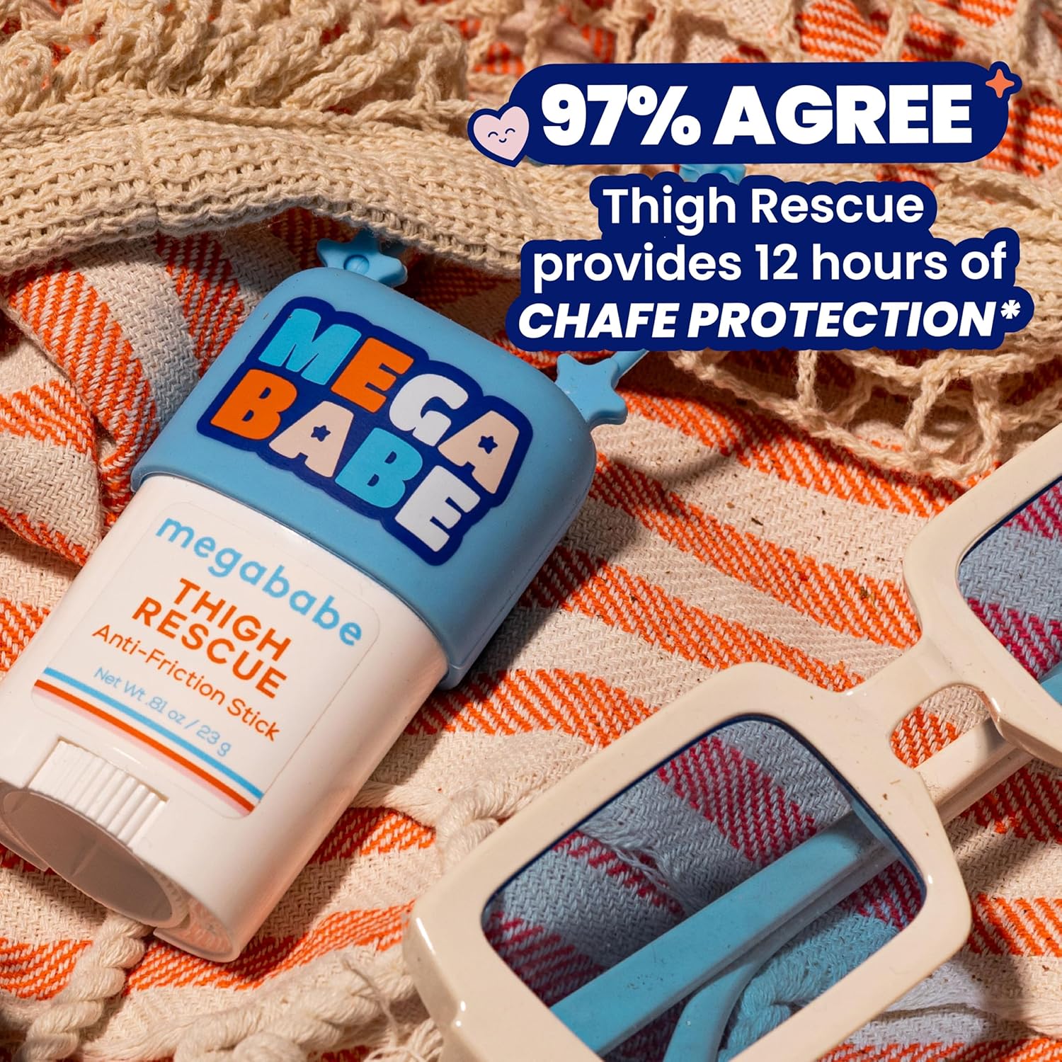 Thigh Rescue Anti - Chafe Stick Mini | Travel Size, Great for On - The - Go | Prevents Skin Chafe & Irritation | Thighs, Arms, Bra - Lines & More - mildlymama