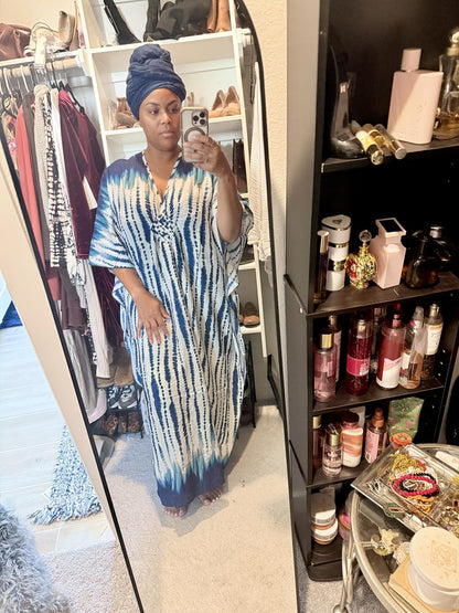 Tropicana | V - Neck Batwing Sleeve Floral Kaftan Beach Cover - Up Dress - mildlymama