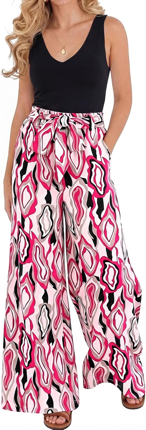 Two Piece Sets for Women Summer 2026 Spring Outfits Casual Sleeveless Wide Leg Pants Sets Beach Vacation Clothes - mildlymama