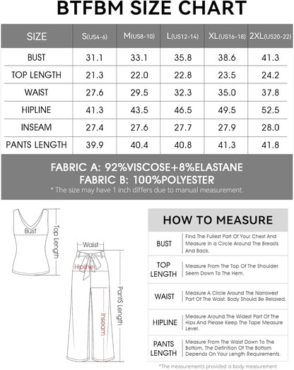 Two Piece Sets for Women Summer 2026 Spring Outfits Casual Sleeveless Wide Leg Pants Sets Beach Vacation Clothes - mildlymama
