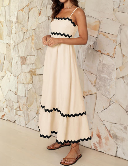 Women'S 2026 Summer Spaghetti Straps Sleeveless Backless Sundress Flowy Smocked Lace Swing a Line Midi Dress - mildlymama