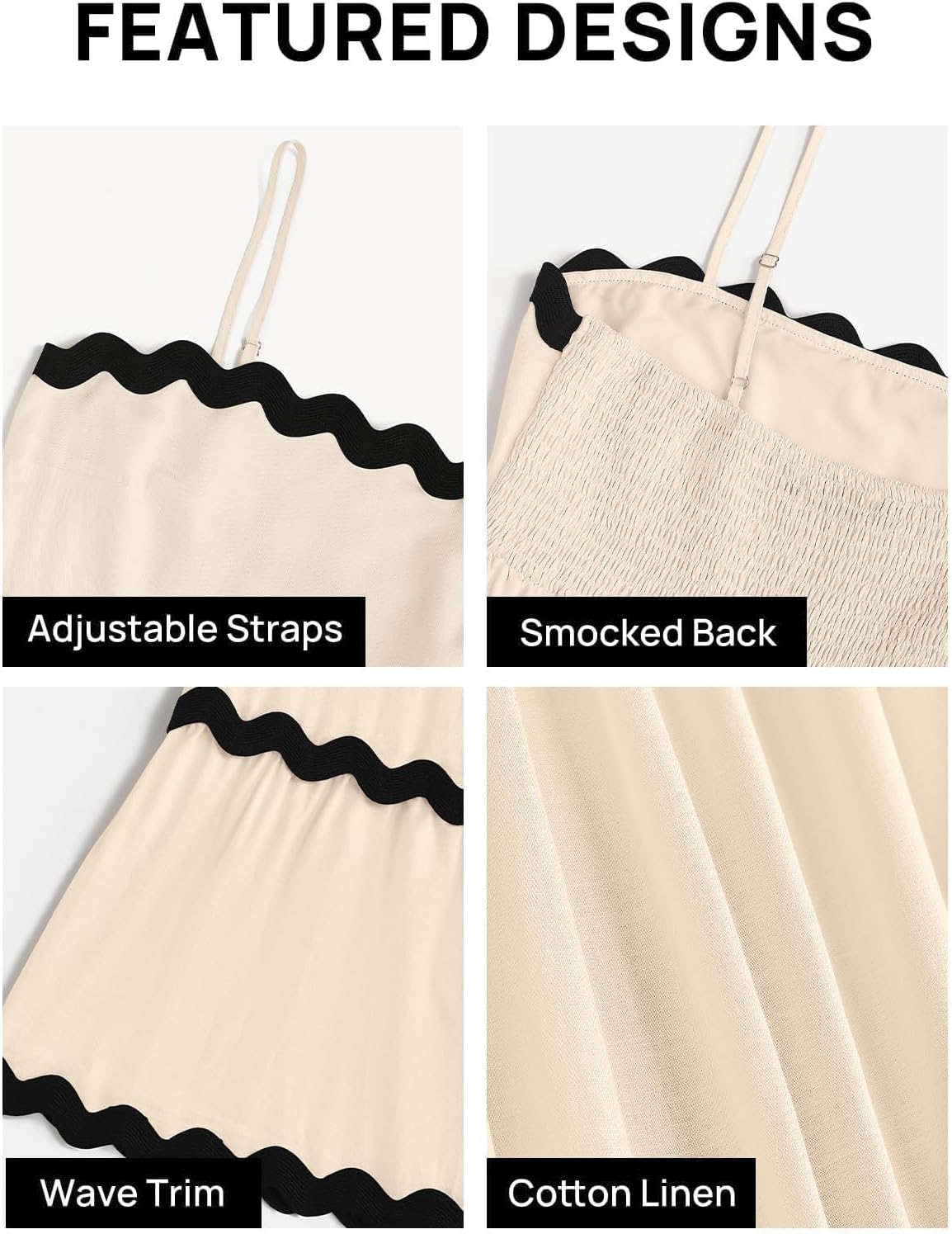 Women'S 2026 Summer Spaghetti Straps Sleeveless Backless Sundress Flowy Smocked Lace Swing a Line Midi Dress - mildlymama