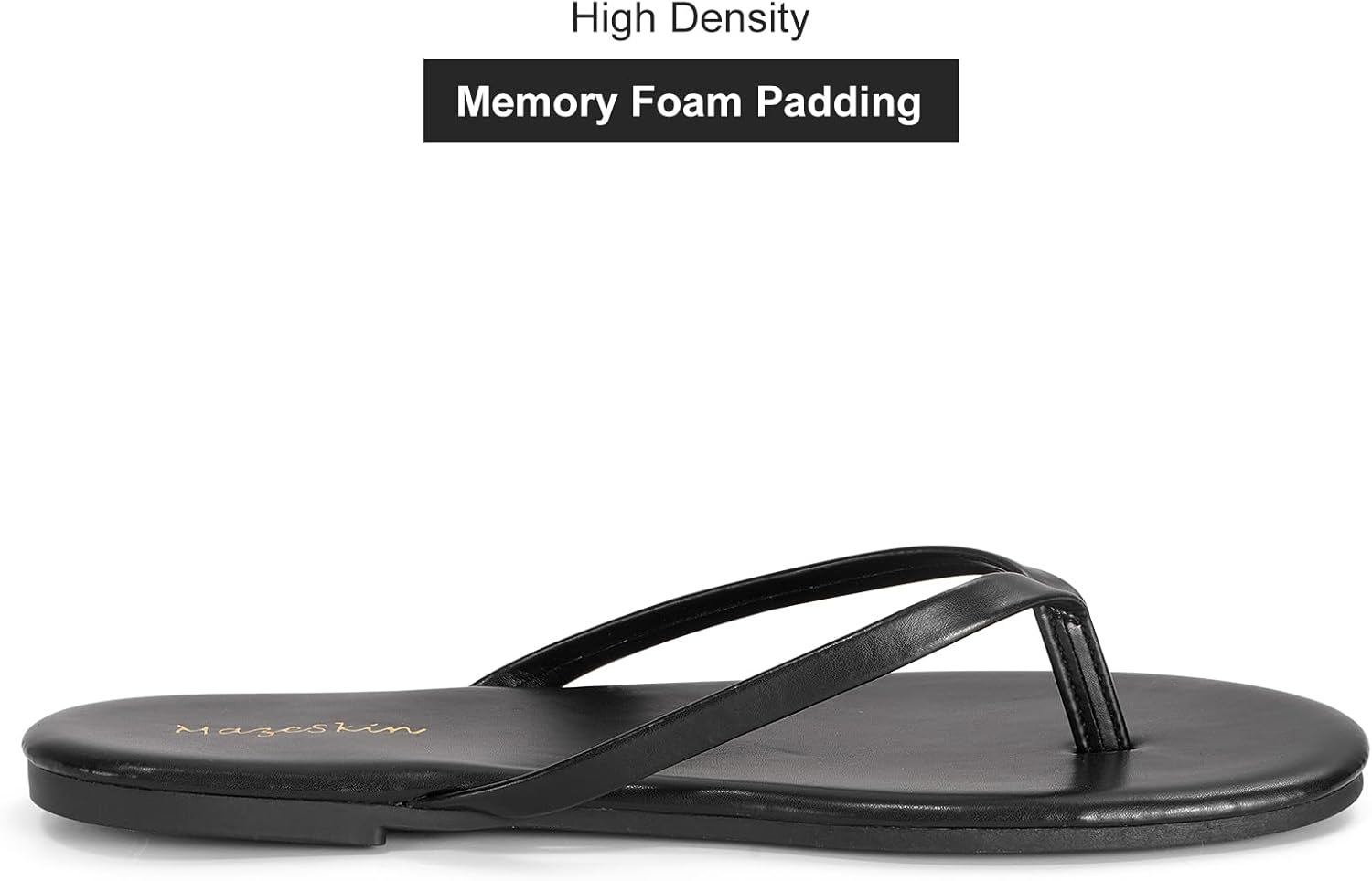 Women'S Memory Foam Comfortable Flat Thong Sandals Dressy Summer Beach Leather Slide Flip Flops - mildlymama