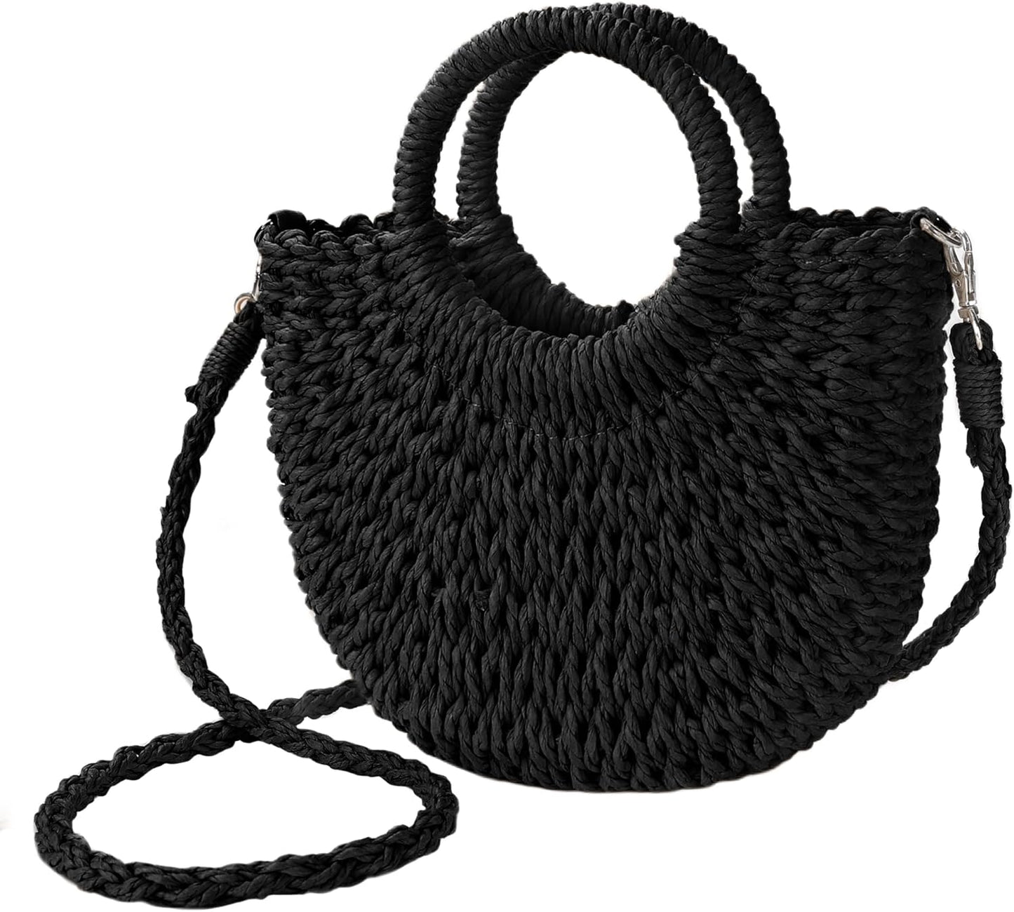 Womens Straw Beach Bag Woven Crossbody Shoulder Bags Top Handle Satchel Handbag Purse for Summer - mildlymama
