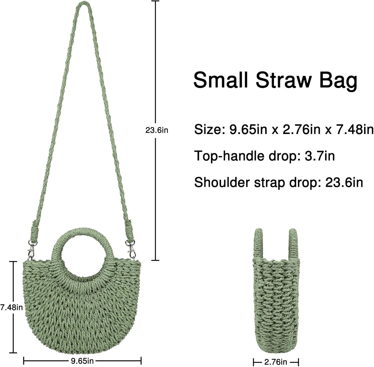Womens Straw Beach Bag Woven Crossbody Shoulder Bags Top Handle Satchel Handbag Purse for Summer - mildlymama